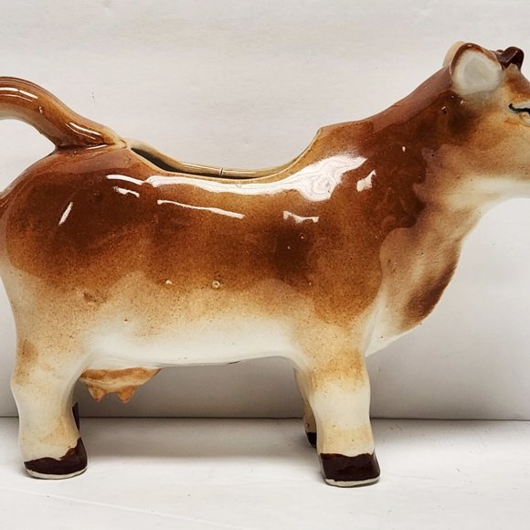 Japan Kitchen Vintage 95s Ceramic Cow Milk Pitcher Souvenir Of